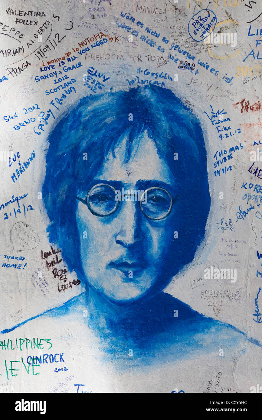 John-Lennon-Mauer in Prag Tschechische Republik Stockfoto