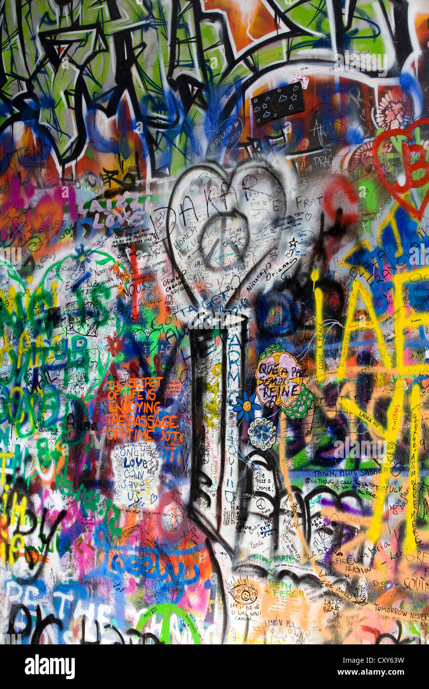 John-Lennon-Mauer in Prag Tschechische Republik Stockfoto