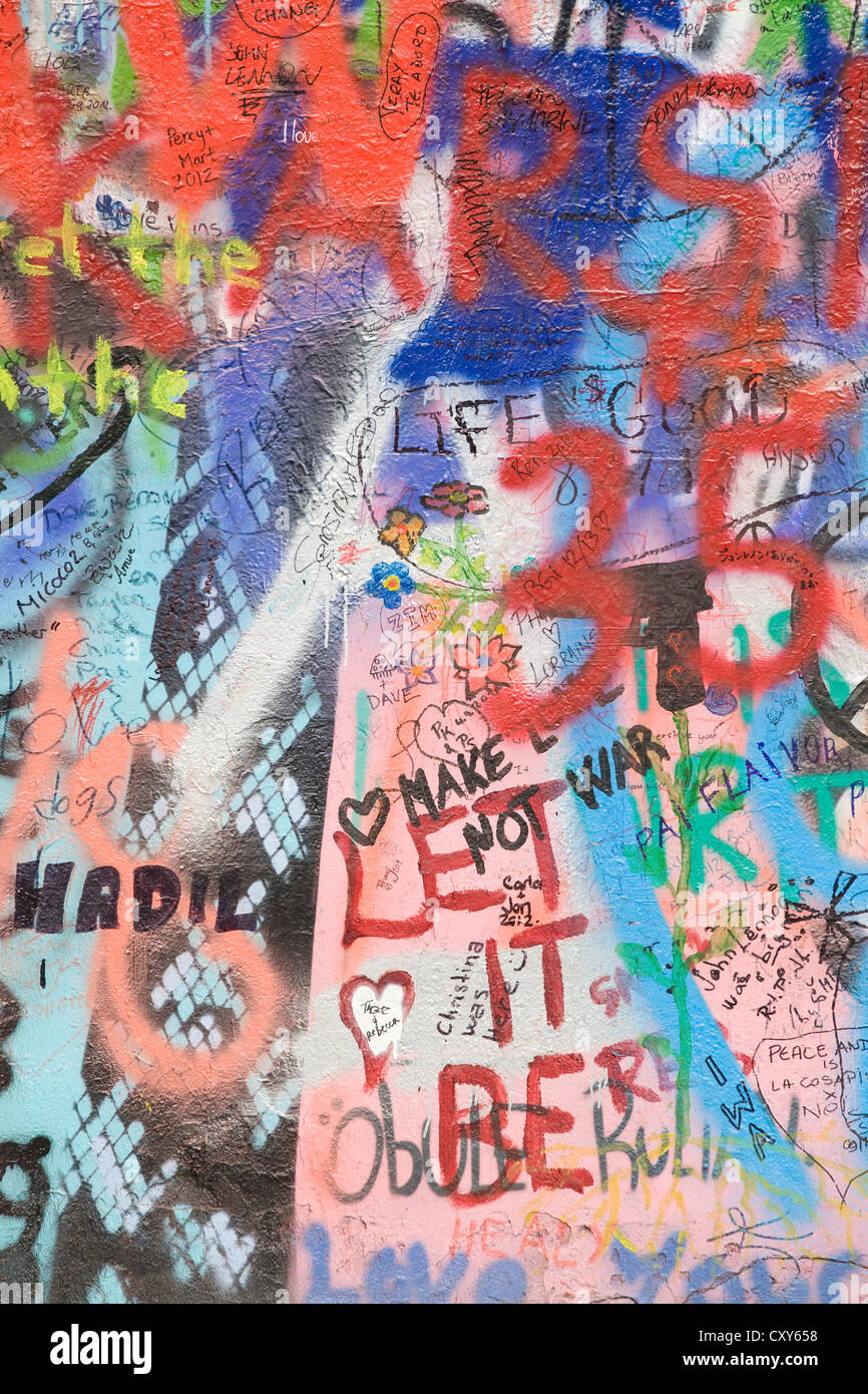 John-Lennon-Mauer in Prag Tschechische Republik Stockfoto