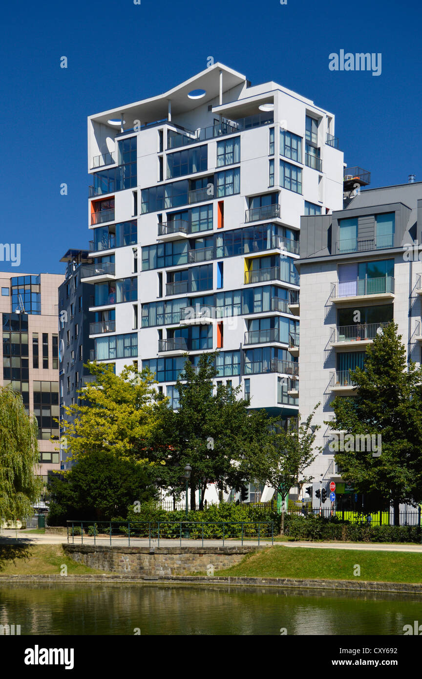 neues Appartementhaus von Pierre Blondel, mit Blick auf Parc Leopold, Brüssel, Belgien, Europa, Europäische Union Stockfoto