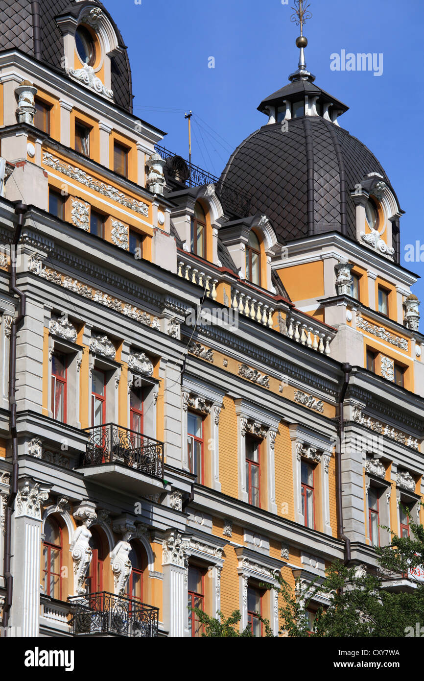 Ukraine, Kiew, Kiew, typische Architektur Detail, Stockfoto