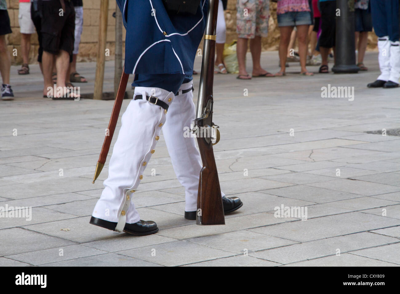 Wachwechsel am Palacio de Almudaina Palma De Mallorca Spanien Stockfoto