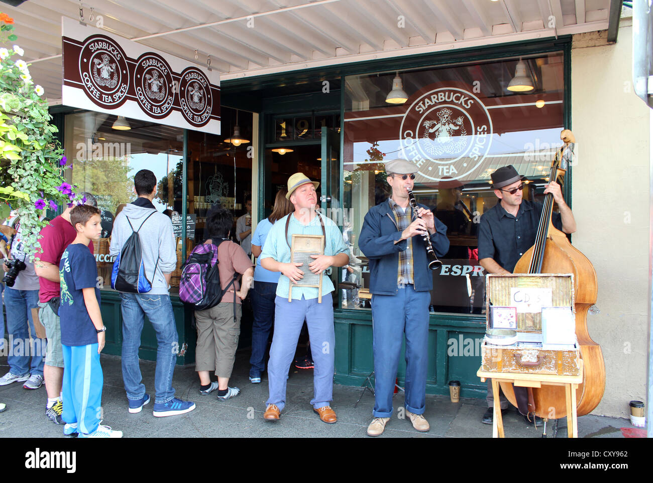 Das erste Starbucks Kaffee Geschäft, Seattle, Washington, USA Stockfoto