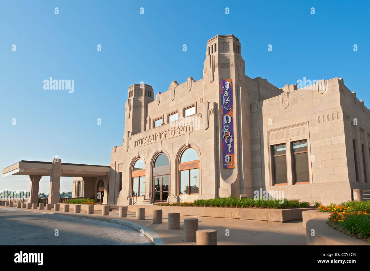 Tulsa, Oklahoma Jazz Depot, ursprünglich ein Bahnhof ist ein Musik-Treffpunkt und beherbergt in Oklahoma Jazz Hall Of Fame. Stockfoto