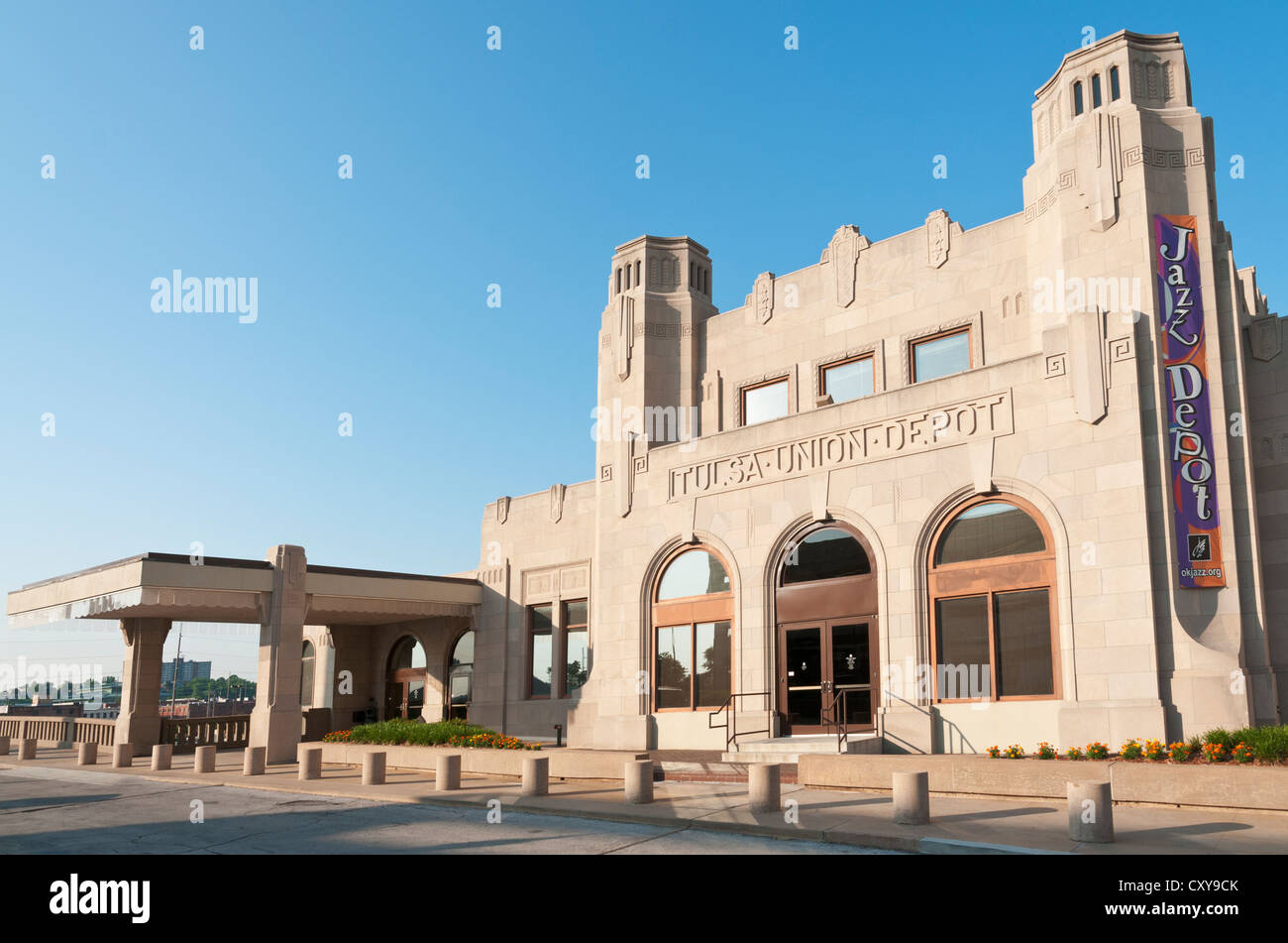 Tulsa, Oklahoma Jazz Depot, ursprünglich ein Bahnhof ist ein Musik-Treffpunkt und beherbergt in Oklahoma Jazz Hall Of Fame. Stockfoto