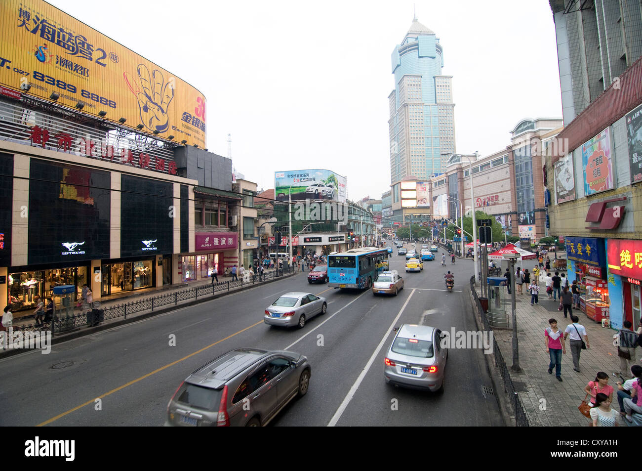 Das kommerzielle Zentrum in Hankou Wuhan. Stockfoto