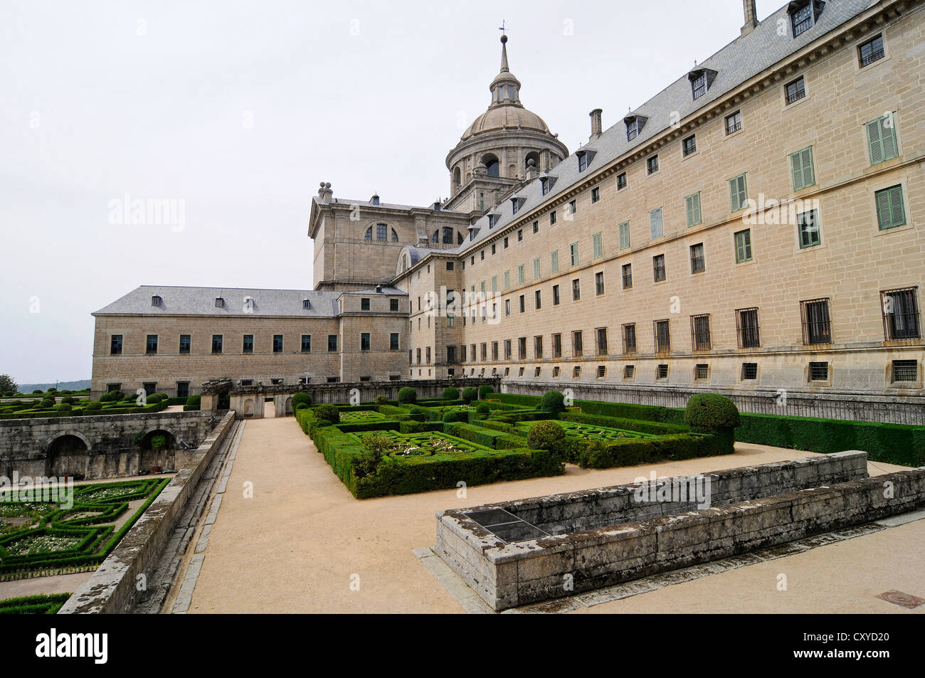 Real Sitio de San Lorenzo de El Escorial, Kloster, Schloss, Palast, Lorenzo de El Escorial, Spanien, Europa, PublicGround Stockfoto