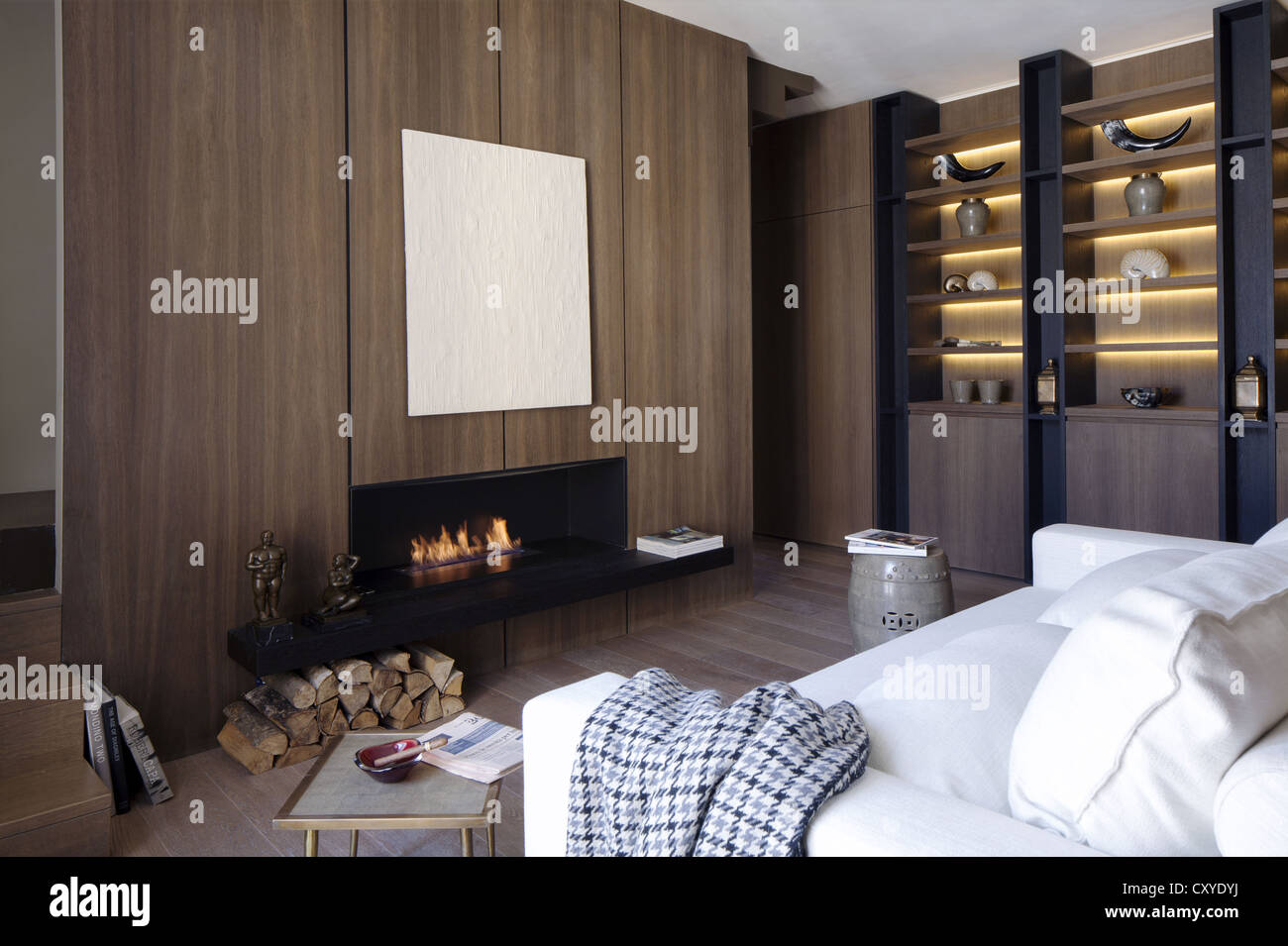 Elegante Wohnzimmer in eine moderne Wohnung in Italien Stockfoto