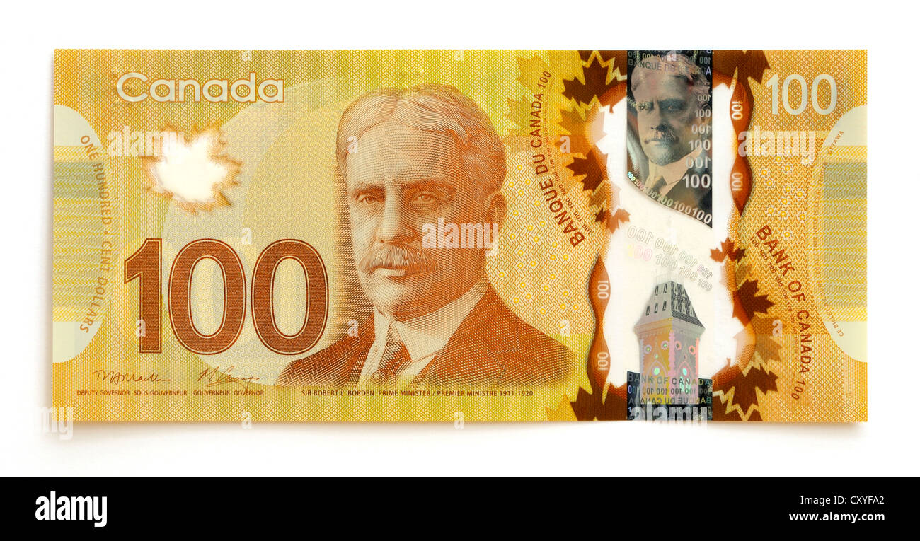 Kanada 100 hundert-Dollar-Banknote. Stockfoto