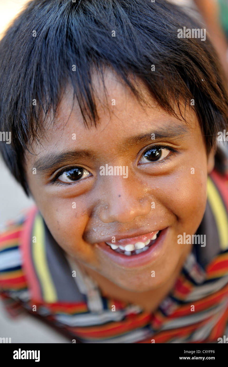 Junge, Porträt, Dorf Onedi, Pilaga Ureinwohner Gran Chaco, Formosa Provinz, Argentinien, Südamerika Stockfoto