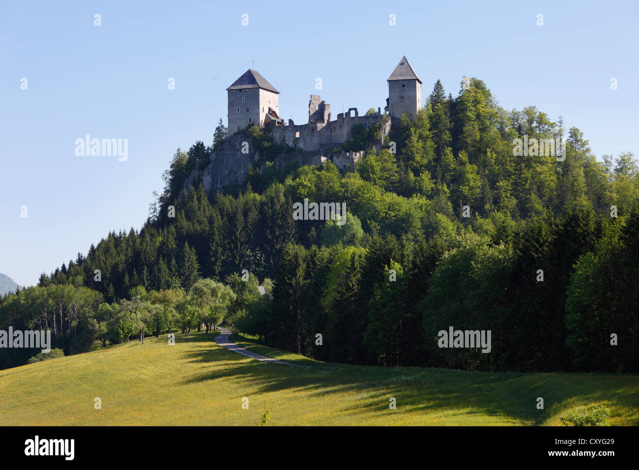 Burg Gallenstein, St. Gallen, Obersteiermark, Steiermark, Österreich, Europa, PublicGround Stockfoto