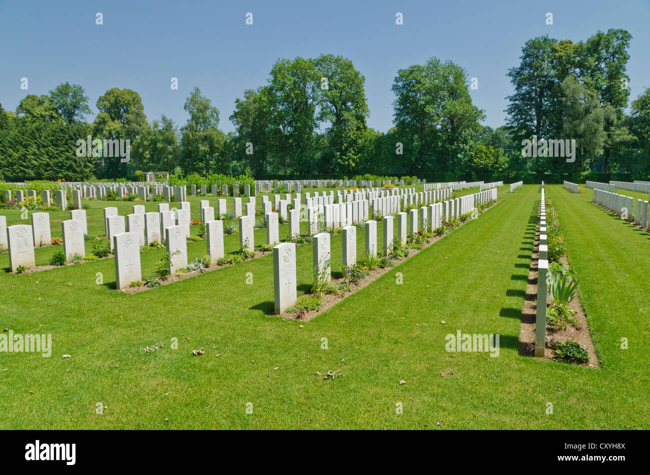 Durnbach War Cemetery, die letzte Ruhestätte für 2960 Soldaten, die in WW2, Duernbach, Gmund gestorben bin Tegernsee, Bayern Stockfoto