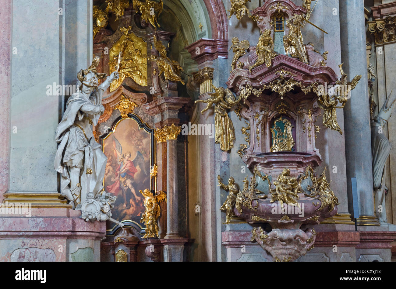 Altar der St.-Nikolaus-orthodoxe Kirche, Mala Strana, Prag, Tschechische Republik, Europa Stockfoto
