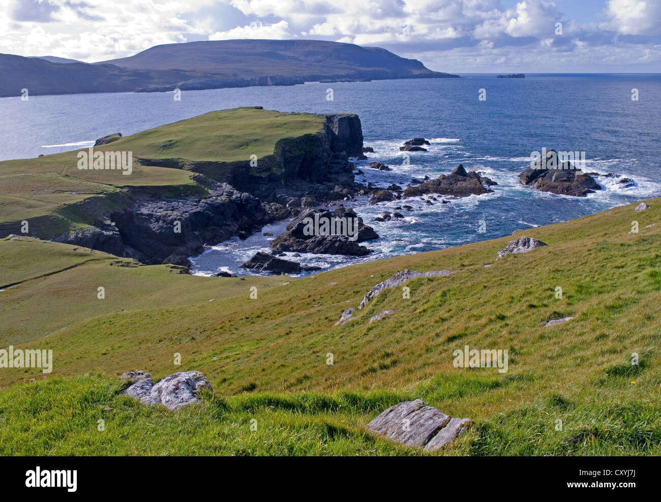 Blick zur Halbinsel Cape Wrath von Faraid Kopf von Balnakeil Bay, Durness, Northwest Highlands, North Sutherland, Schottland, Großbritannien Stockfoto