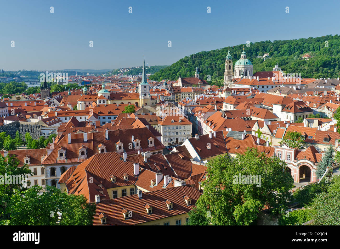 Mit Blick auf die Mala Strana Viertel, Prag, Tschechische Republik, Europa Stockfoto