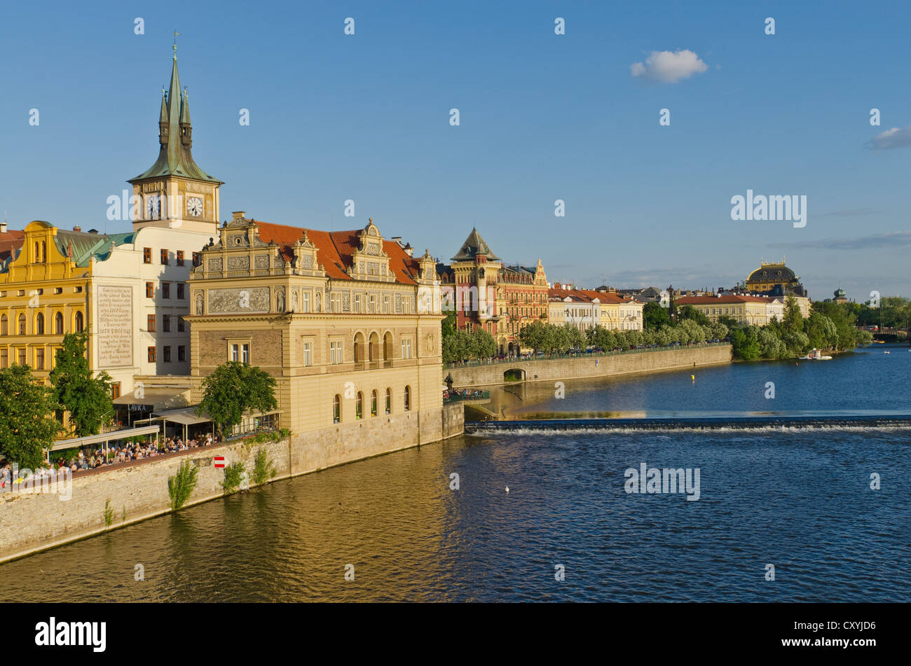 Národní Divadlo, Nationaltheater, Vltava Fluss, Prag, Tschechische Republik, Europa Stockfoto