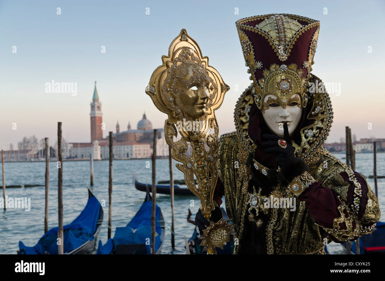 Venezianische Maske, Karneval von Venedig, Venedig, Veneto, Italien, Europa Stockfoto