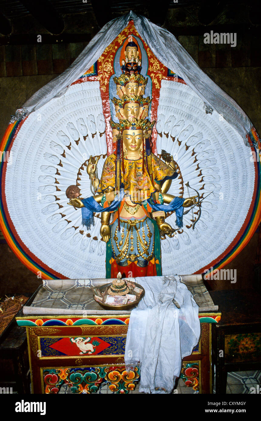 Statue von Avalokiteshvara, dem Gott der Barmherzigkeit, Leh, Indien, Asien Stockfoto