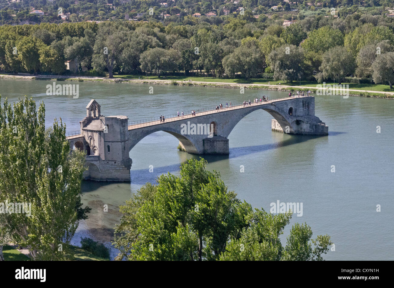 Avignon die Überreste aus dem 12. Jahrhundert Pont Saint-Benezet Stockfoto