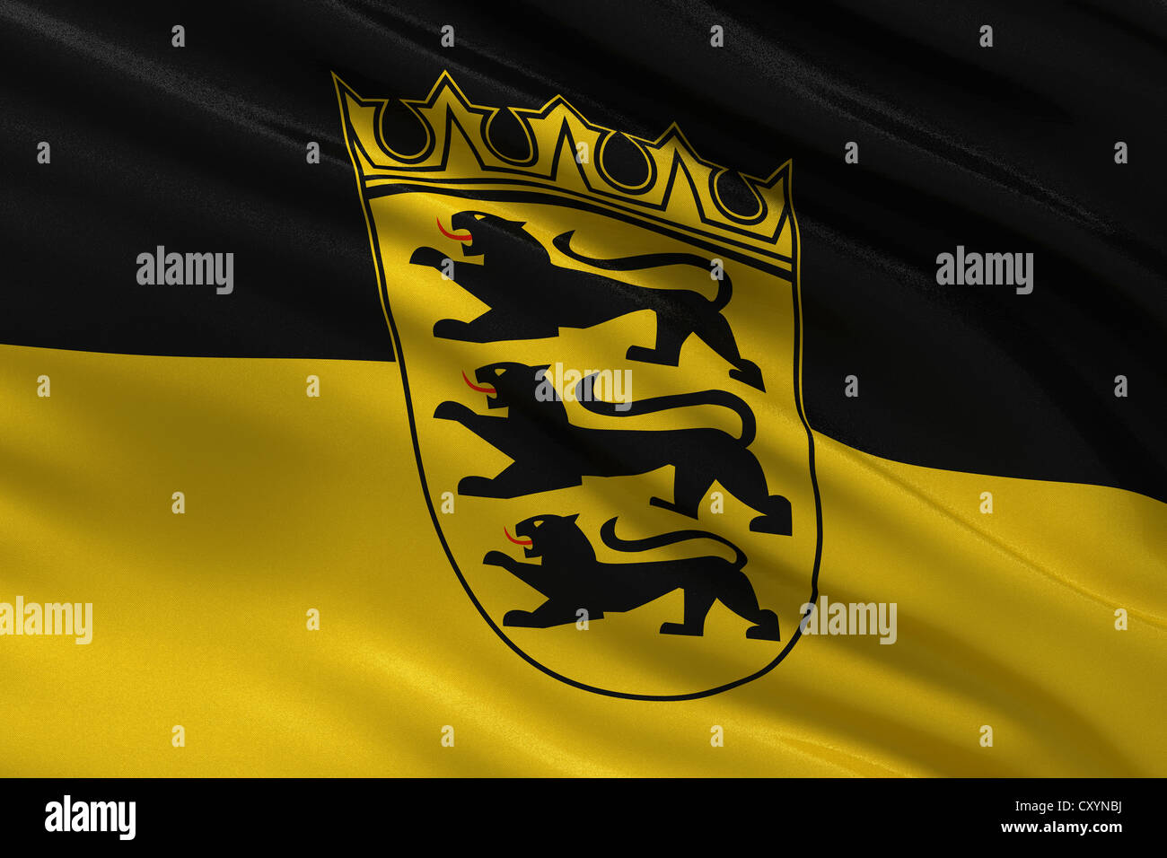 Flagge des Landes Baden-Württemberg Stockfoto