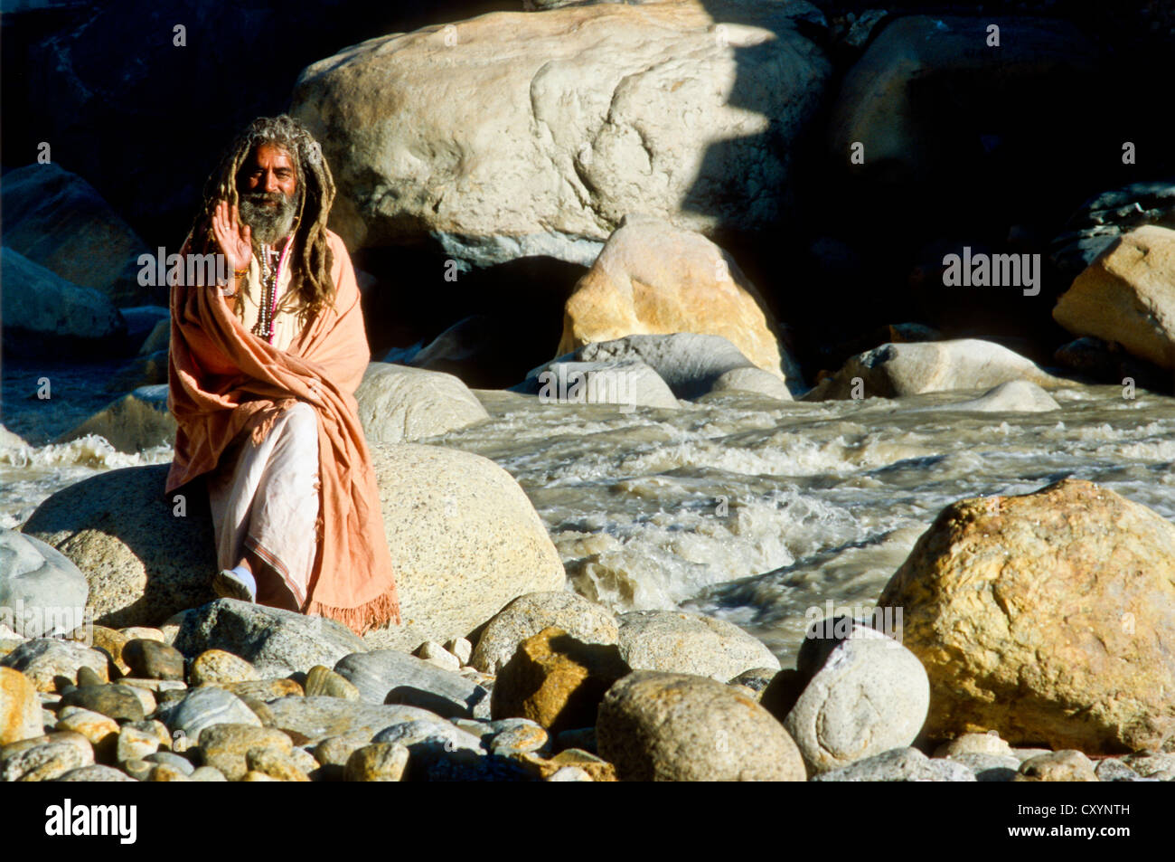 Sadhu in Gangotri, Uttaranchal, Indien, Asien Stockfoto