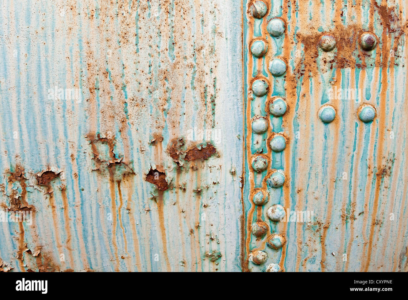 Alte rostige Waggon, Detailansicht, in der Eisenbahn-Werkstatt in Rijeka, Kroatien, Europa Stockfoto