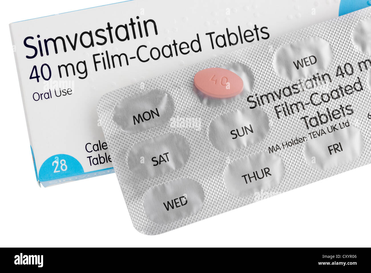 Statin-Tabletten Stockfoto