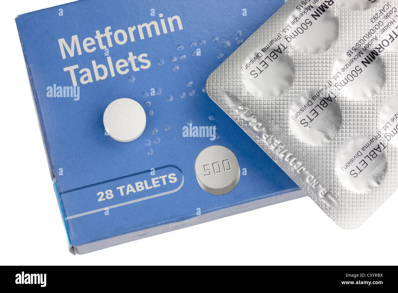 Metformin Tabletten Stockfoto