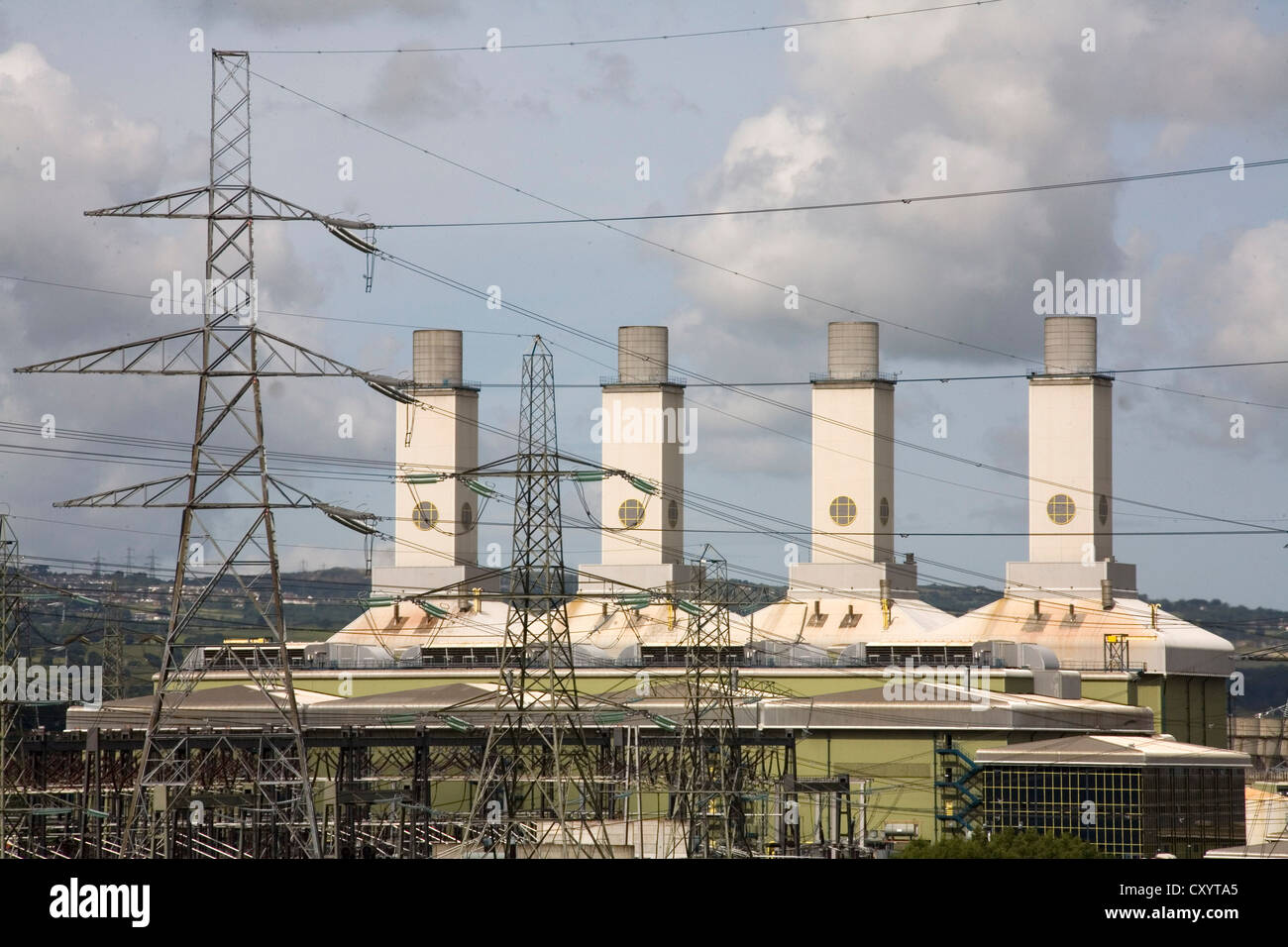 Unsere im Jahre 1996, ist Connah Kai E.ON UK größten Gas-und Dampfturbinen (GuD) Gasturbinenkraftwerk. Stockfoto