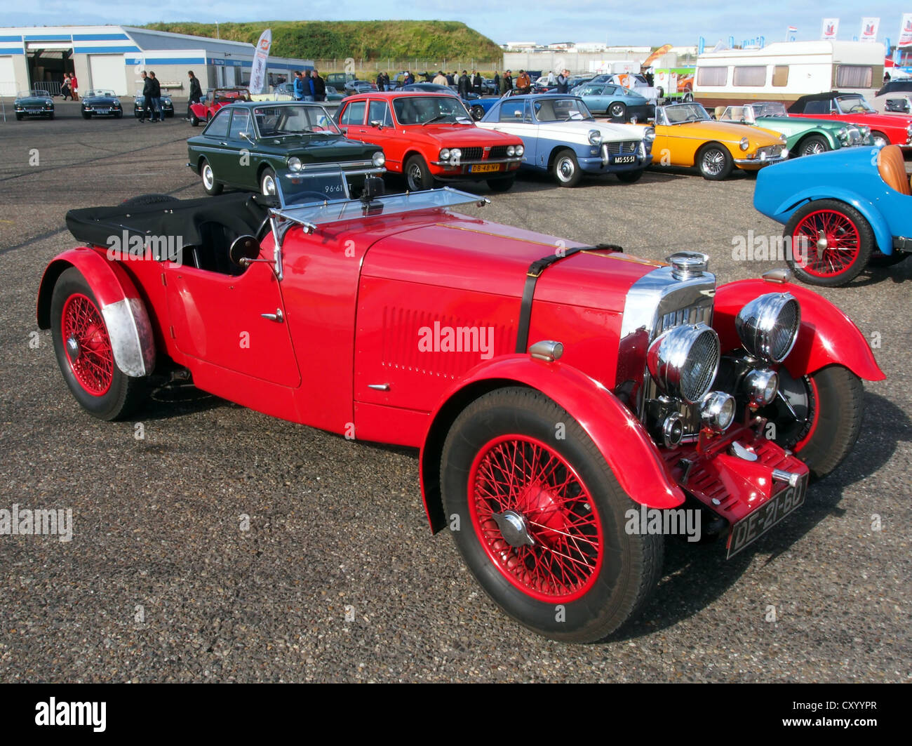 Rot 1934 Aston-Martin MkII SslashC Stockfoto