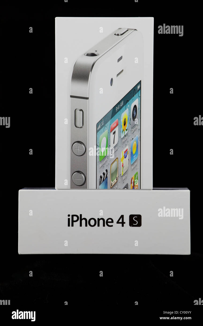 IPhone 4 s White Box Stockfoto