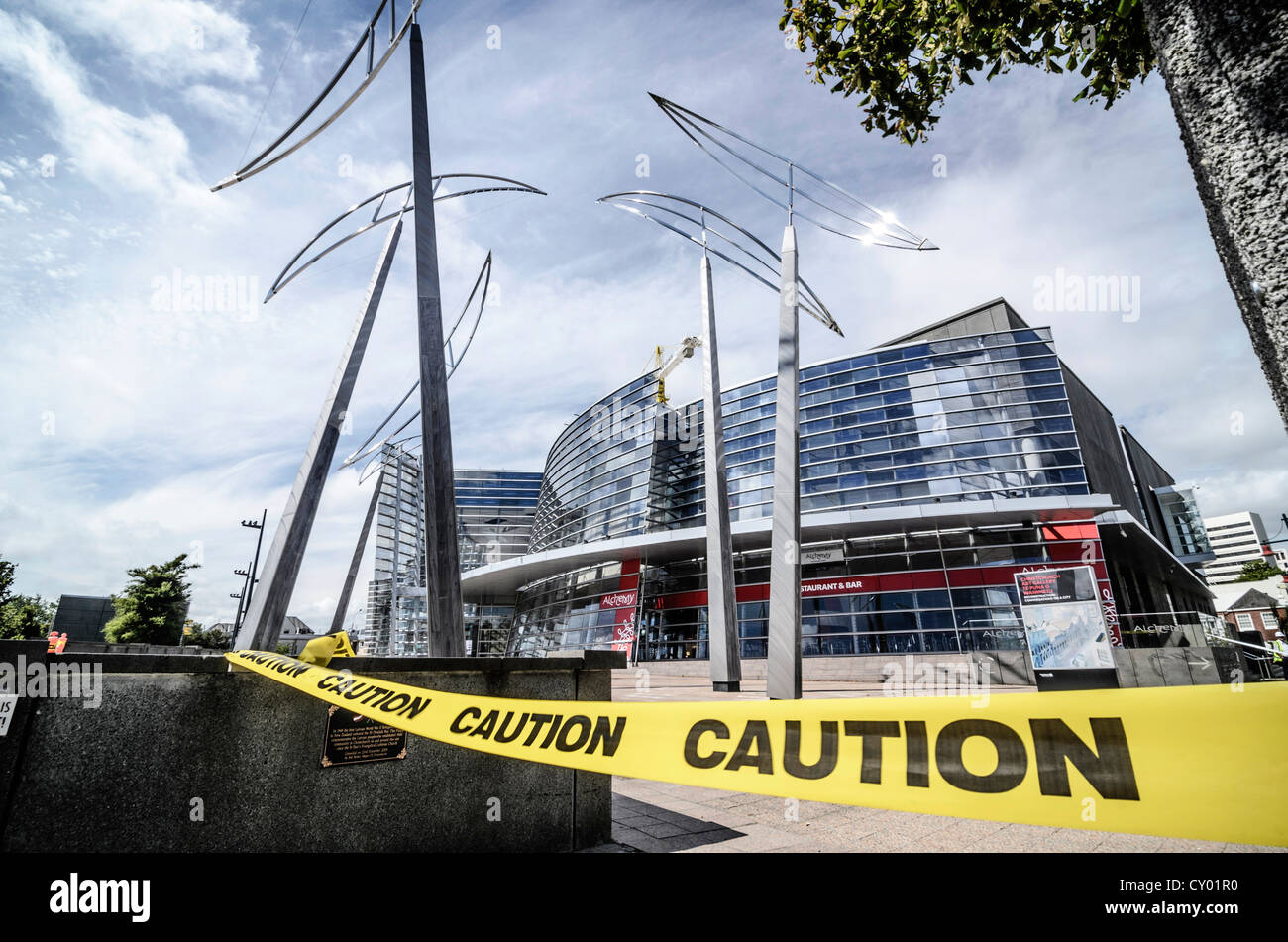 Stadtgalerie Gebäude evakuiert wegen des Erdbebens, Christchurch, Südinsel, Neuseeland Stockfoto