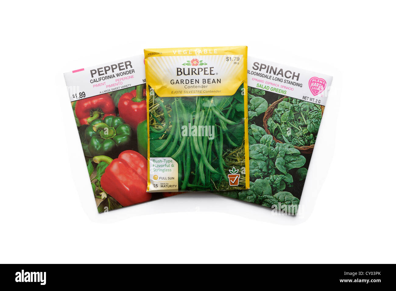 Gemüsesaatgut Pakete Stockfoto