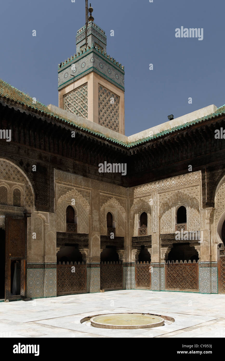 Medersa Bou Inania, Fes oder Fez, Fès-Boulemane, Marokko, Maghreb, Nordafrika, Afrika Stockfoto