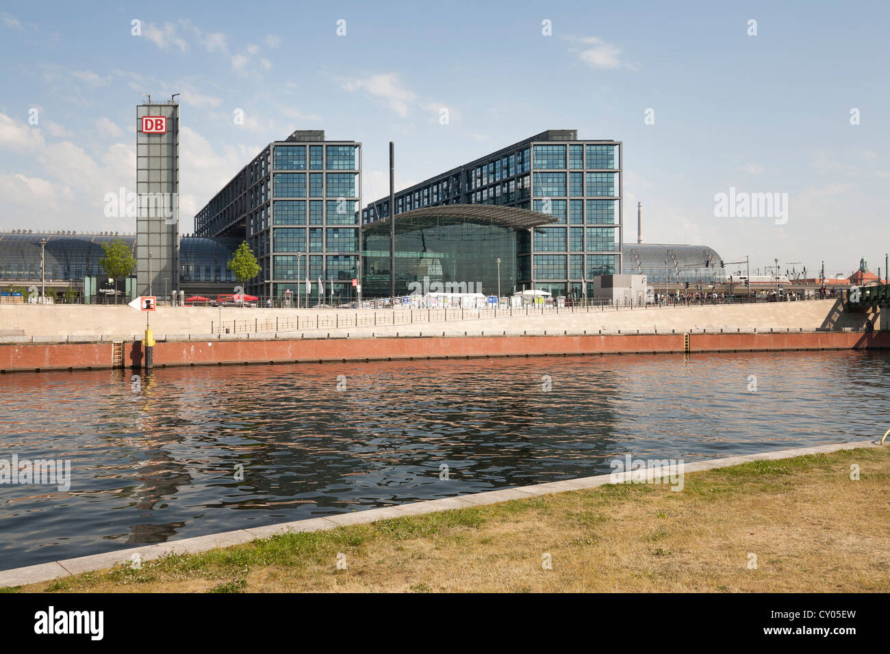 Hauptbahnhof, Spree entlang, Spreebogen, biegen Sie an der Spree entlang, Mitte Viertel, Berlin Stockfoto