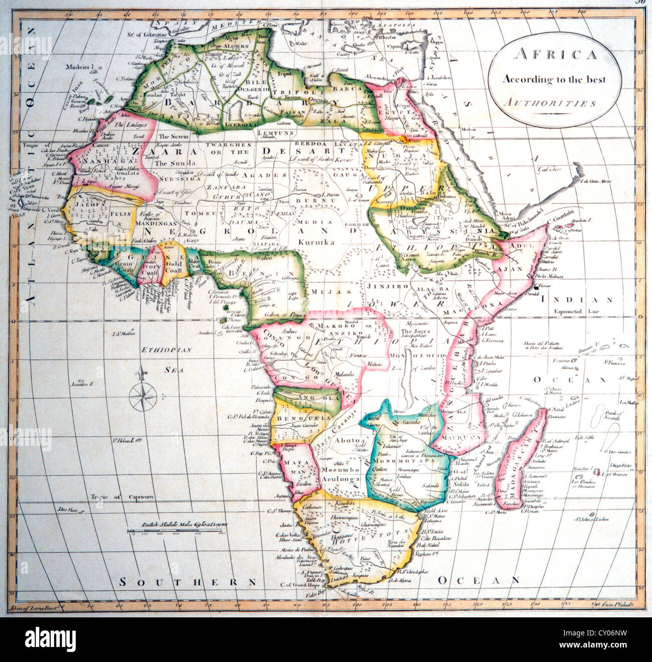 Karte von Afrika Stockfoto