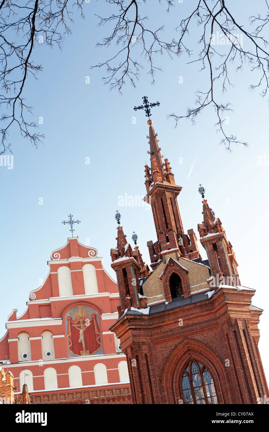 St. Anna und St. Francis und St. Bernardino Kirchen - ein Meilenstein in der Hauptstadt Litauens Vilnius Stockfoto