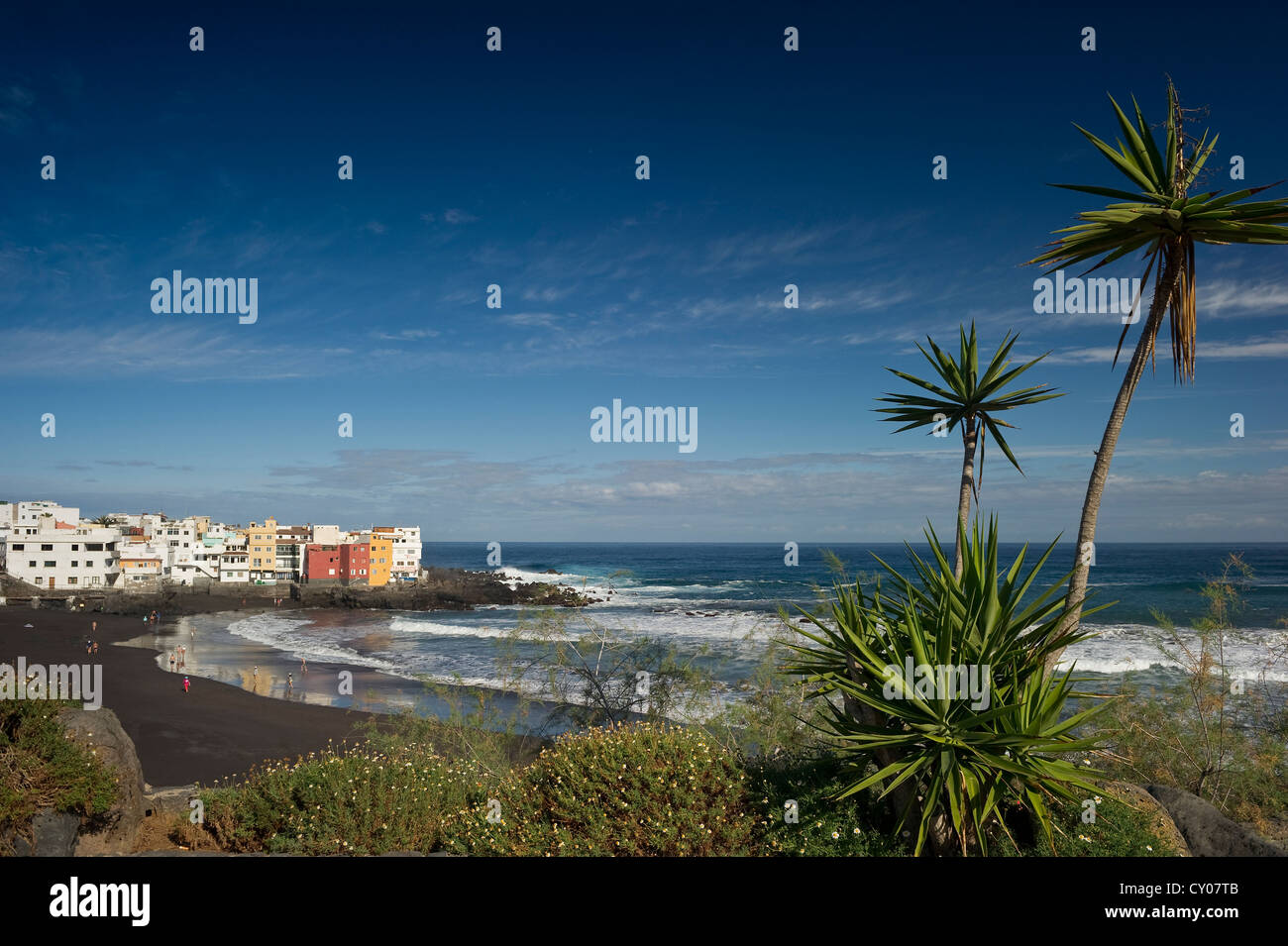 Strand von Playa Jardin, Punta Brava, Puerto De La Cruz, Teneriffa, Kanarische Inseln, Spanien, Europa Stockfoto