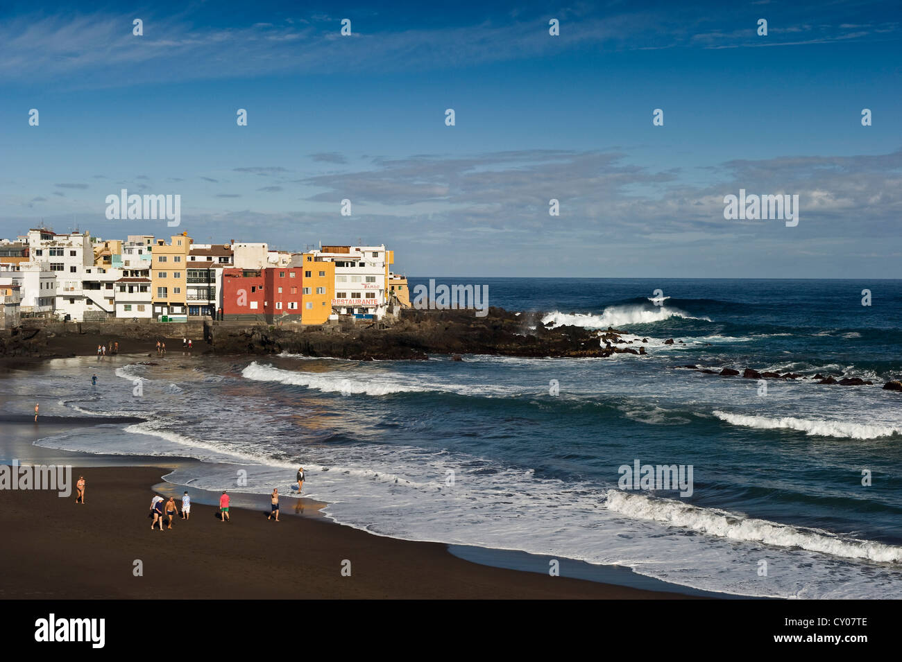Strand von Playa Jardin, Punta Brava, Puerto De La Cruz, Teneriffa, Kanarische Inseln, Spanien, Europa Stockfoto