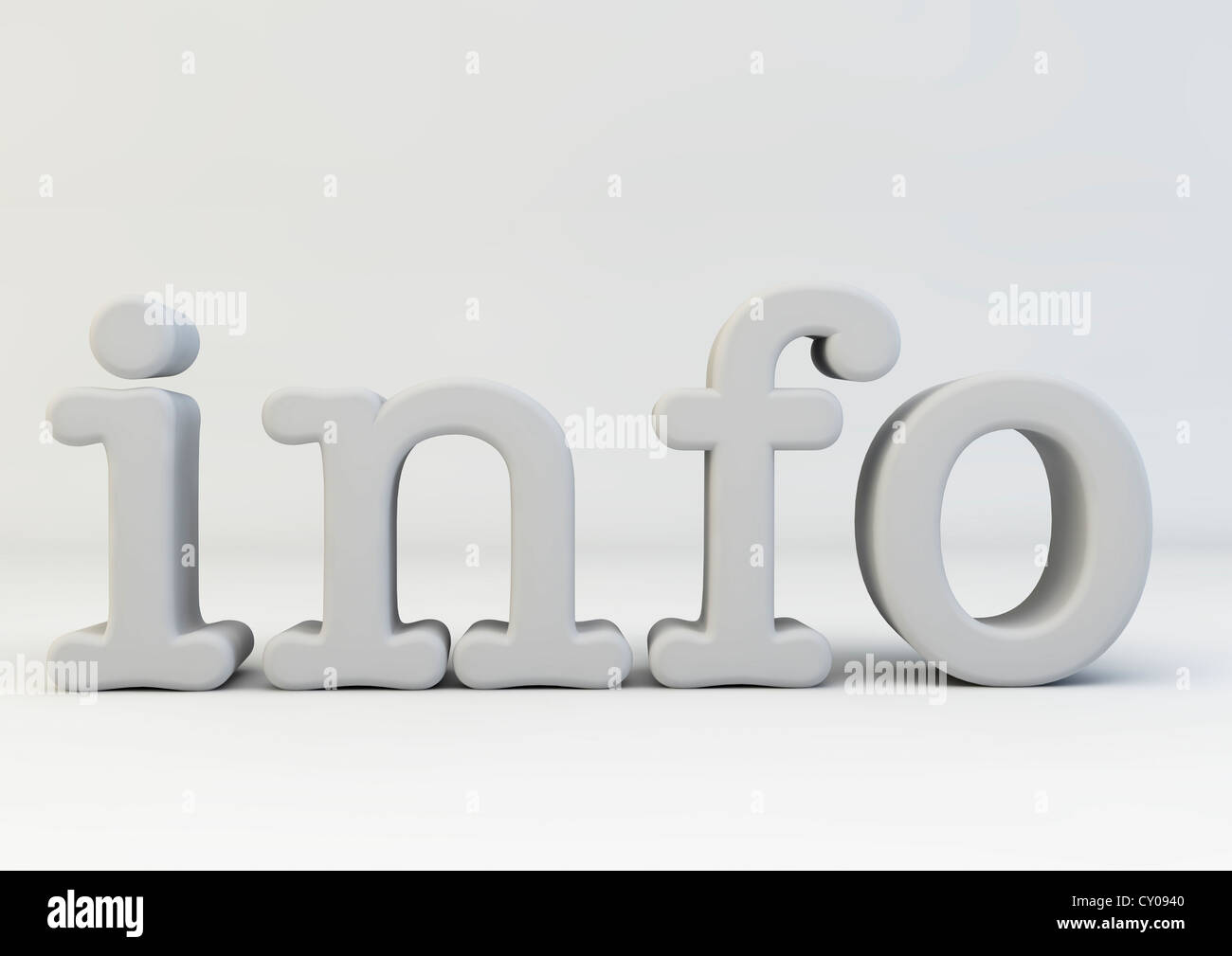 3D-Rendering des Wortes info-Konzept Bild Stockfoto