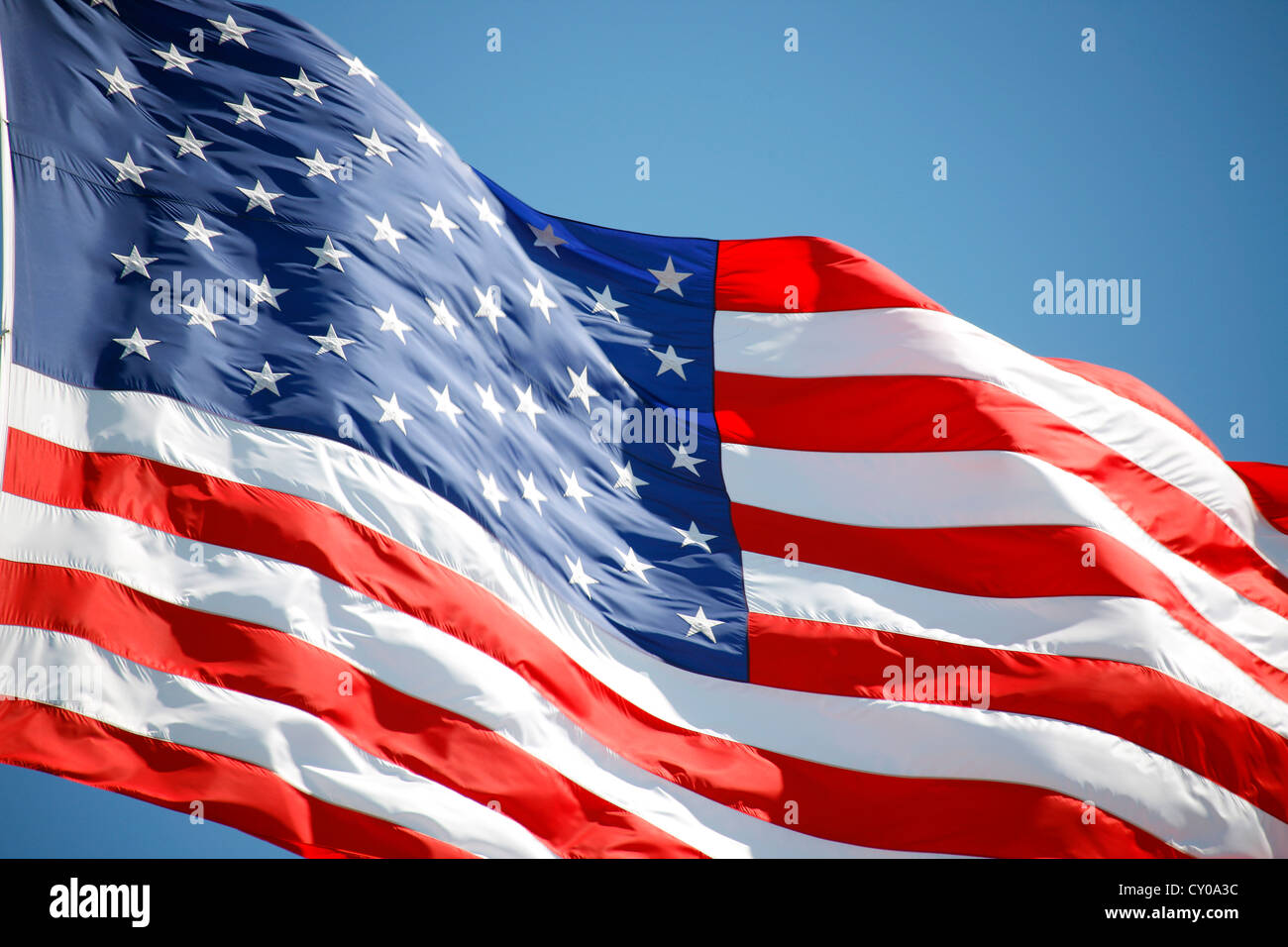 Winken amerikanische Flagge, Stars And Stripes, USA Stockfoto