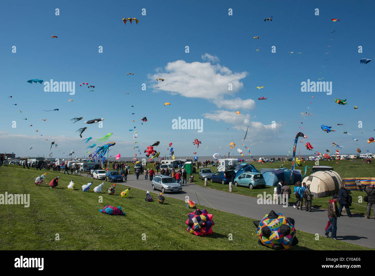 Internationalen Kite- und Wind Games Festival 2012, Norddeich Mole, Ostfriesland, Niedersachsen Stockfoto