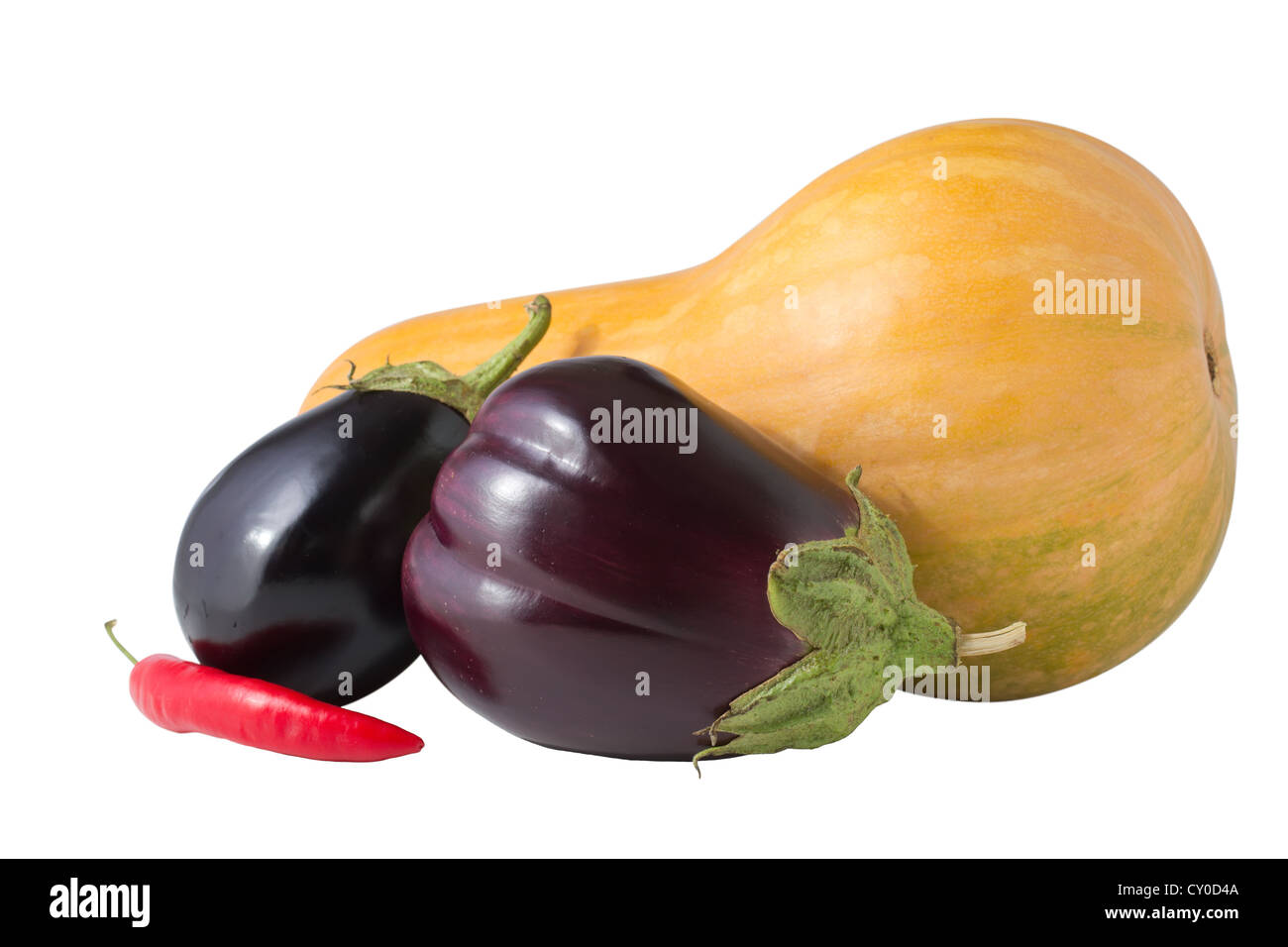 Frisches Gemüse isoliert auf weißem Hintergrund Stockfoto