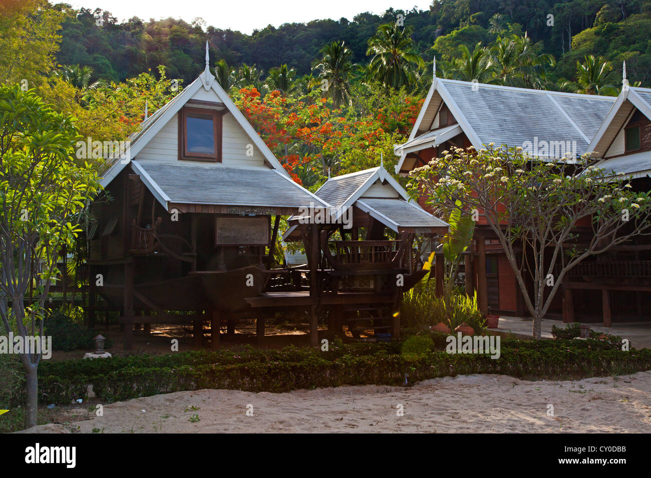RESORT in einem Nationalpark im Golf von THAILAND Stockfoto