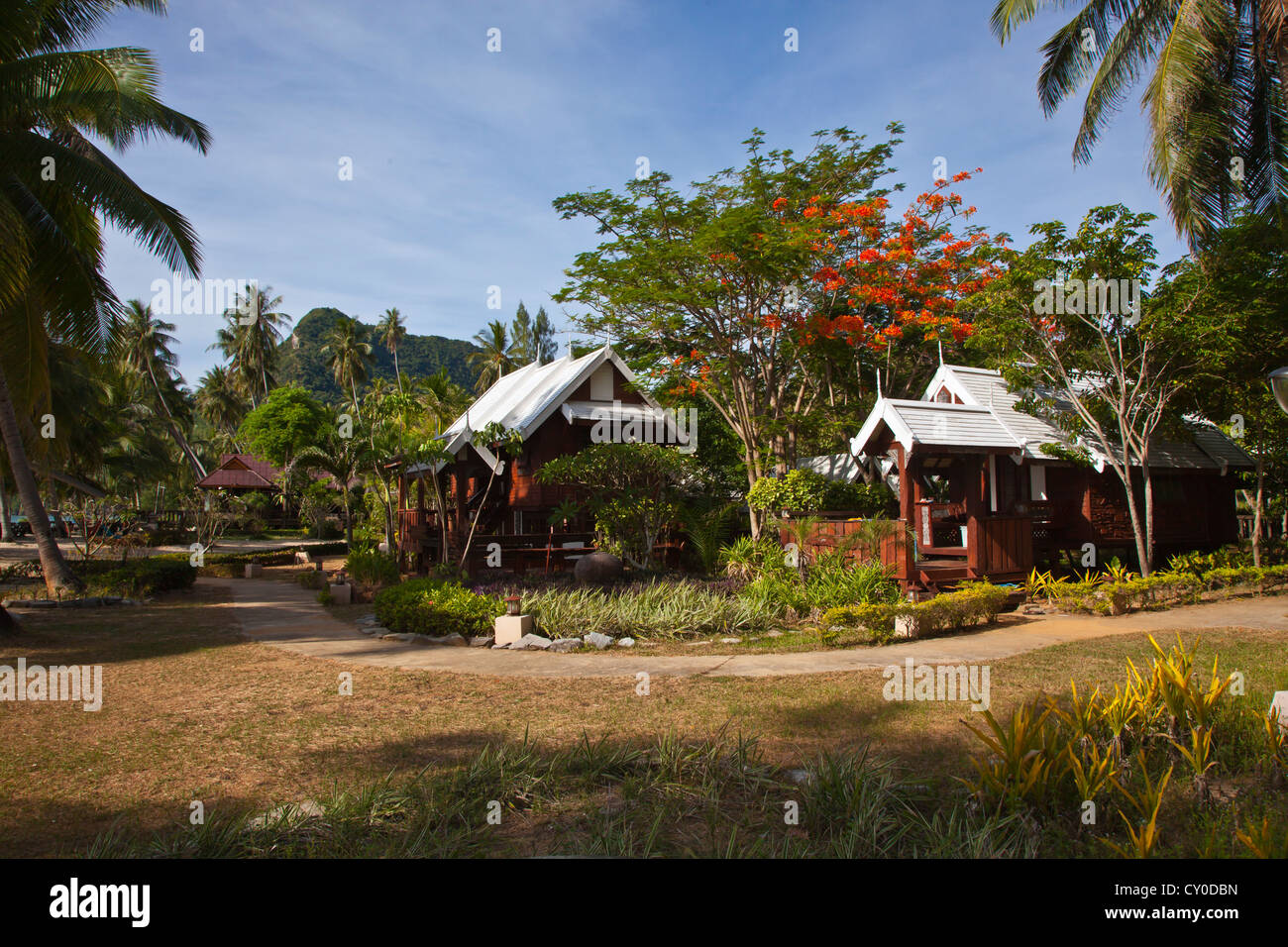 RESORT in einem Nationalpark im Golf von THAILAND Stockfoto