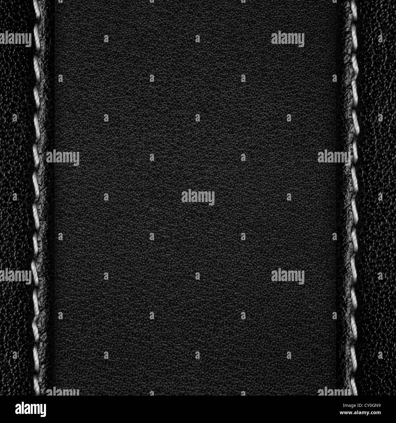 Leder schwarz abstrakten Hintergrund, grobe Muster Textur mit Margen Stockfoto