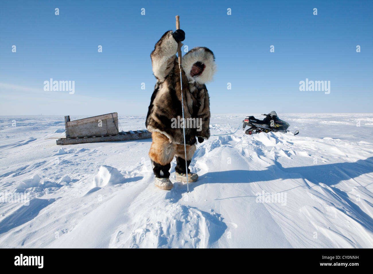 Inuit jagen am Nordpol Stockfoto