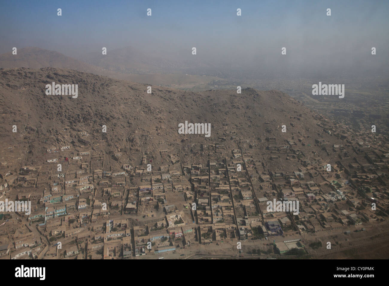 Luftaufnahme von Kabul, afghanistan Stockfoto