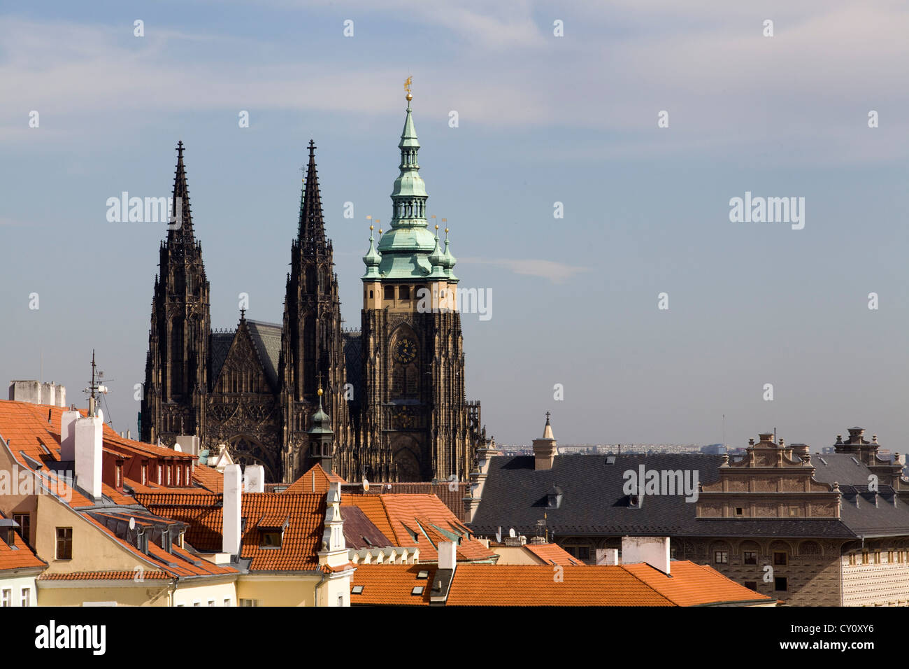 Größte Schloss das abstrakte Weltbild der Burg Pražský Hrad in Prag Tschechien Hradschin Prager Burg Stockfoto