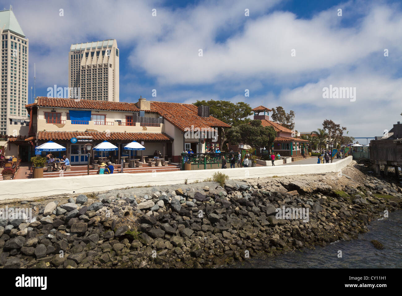 Seaport Village auf die Bucht vor im südlichen Kalifornien in San Diego Stockfoto